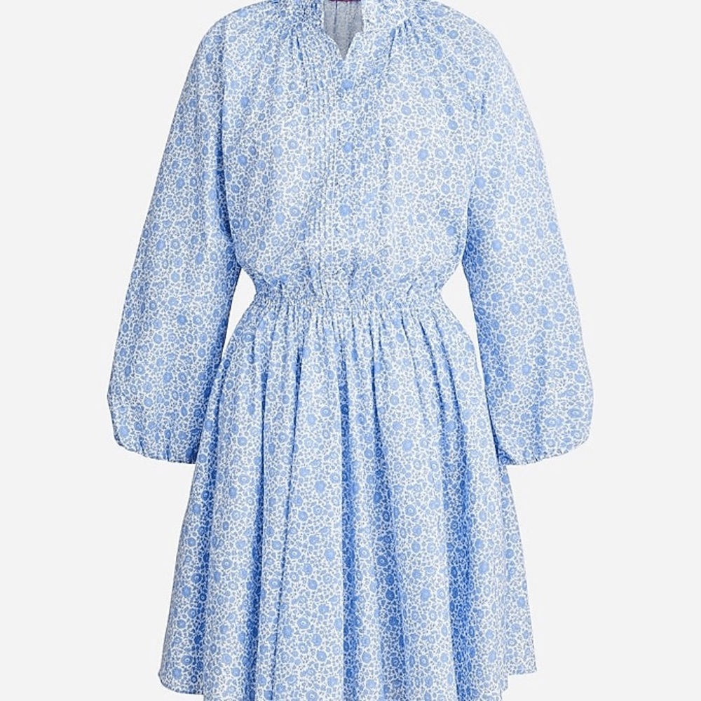 J Crew Liberty blue floral fabric cotton dress sz S